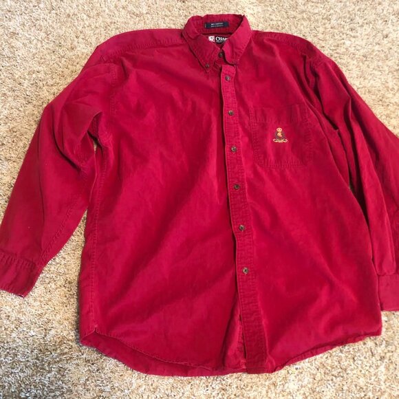 Ralph Chaps Red Button Down Long Sleeve Shirt 100% Cotton Large - Picture 1 of 8